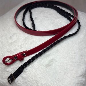 Red and Black Braided Belt